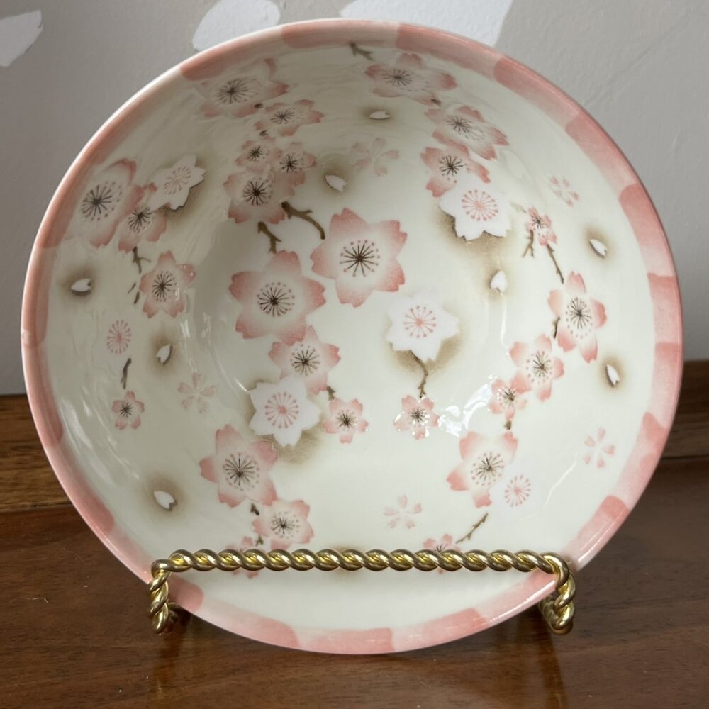 Kotobuki Pink Cherry Blossom Porcelain Rice Bowl Made in Japan San Francisco
